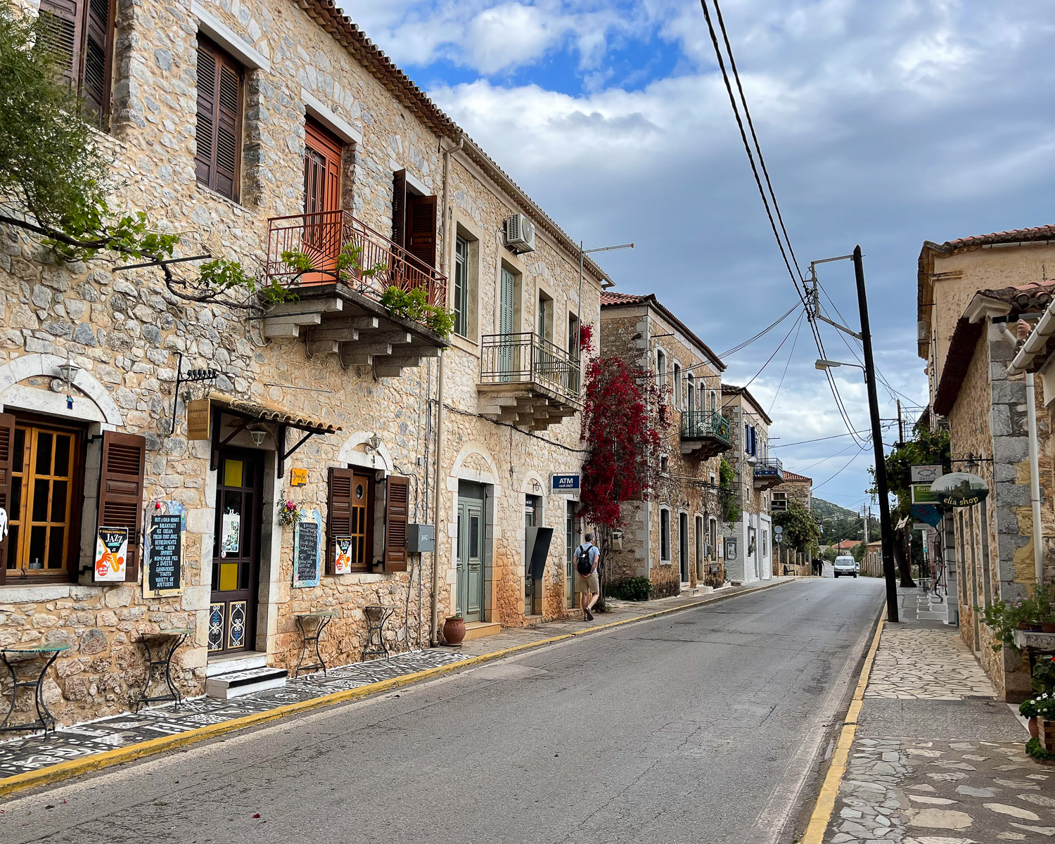 Main street Kardamyli Mani Peninsula Greece Photo Heatheronhertravels.com