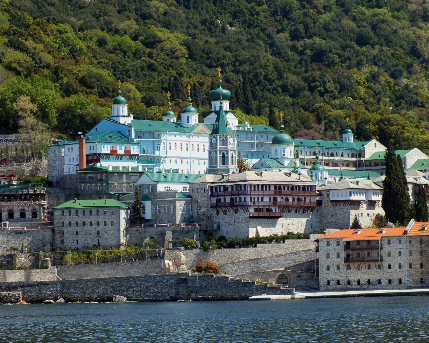 Mount Athos monasteries by David Mark on Pixabay