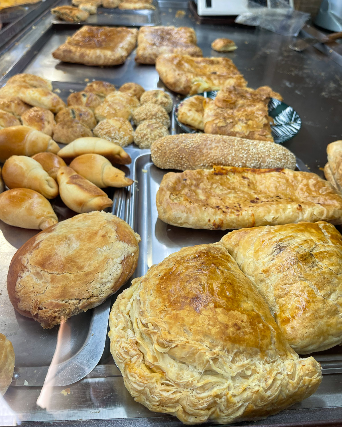 Pies in the bakery Thessaloniki Greece Photo Heatheronhertravels.com