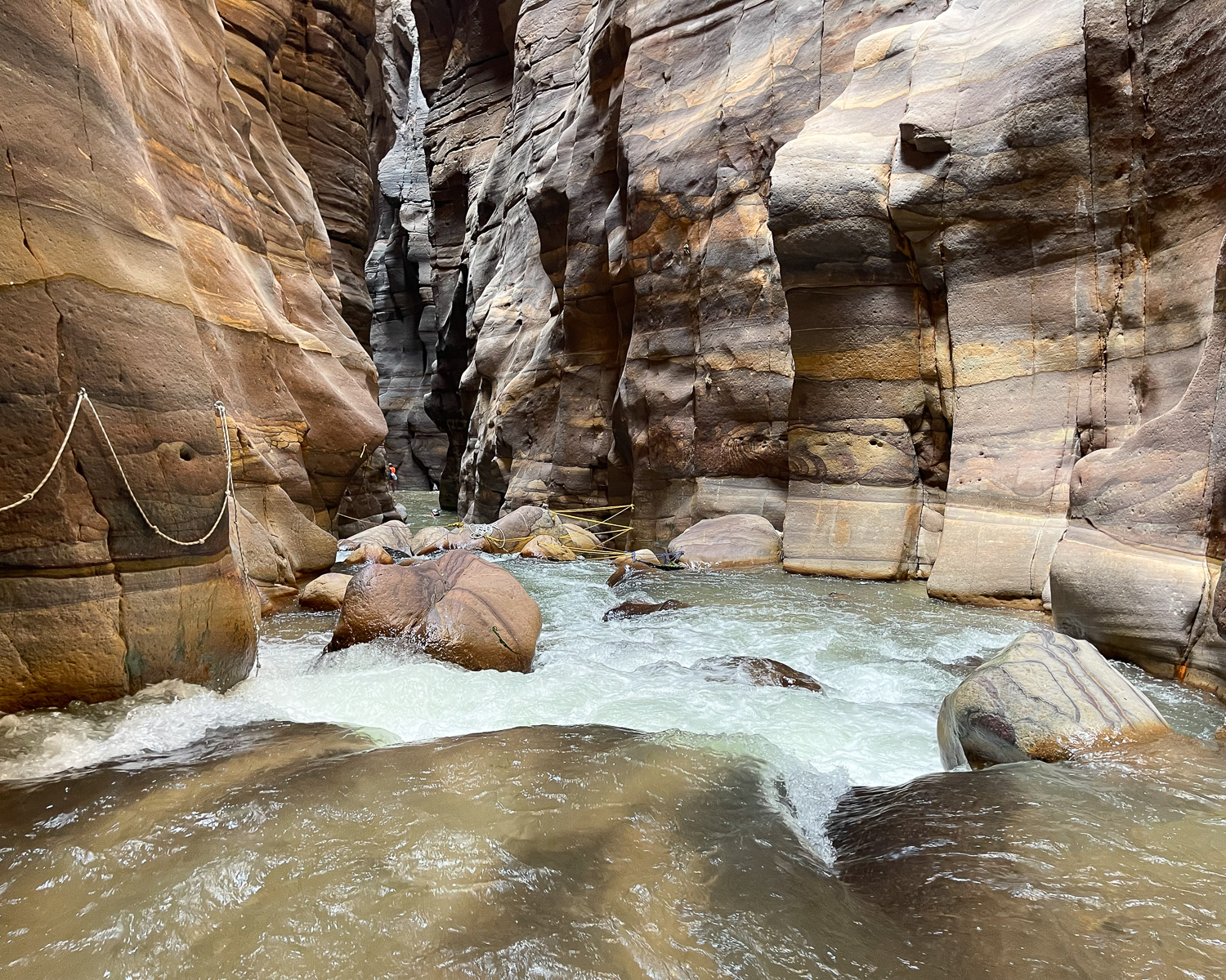 First cascade on Siq trail in Wadi Mujib in Jordan Photo Heatheronhertravels.com
