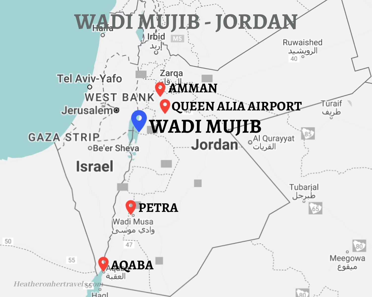 Wadi Mujib Location Map 