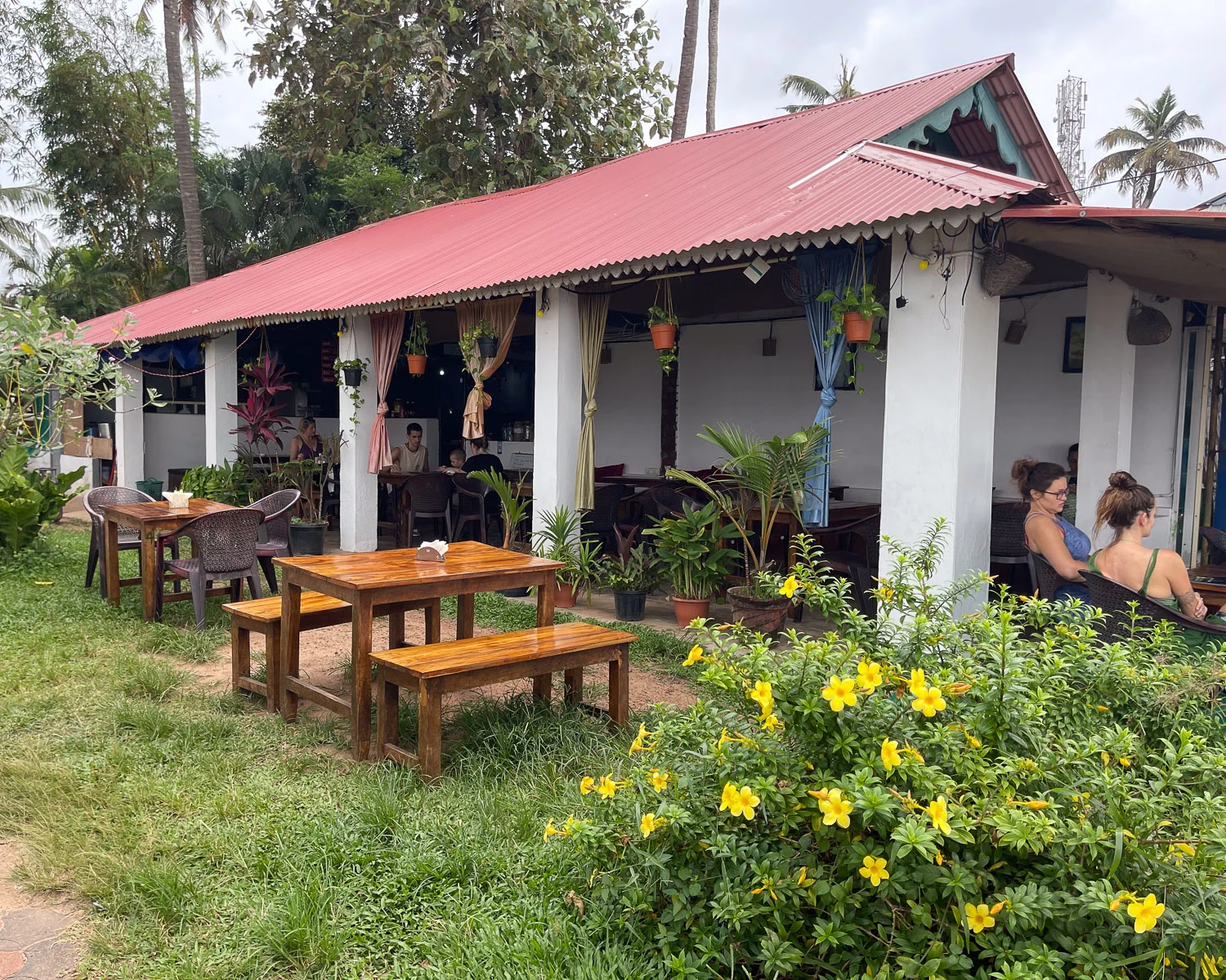 Cafes on North cliff Varkala Kerala India Photo Heatheronhertravels.com