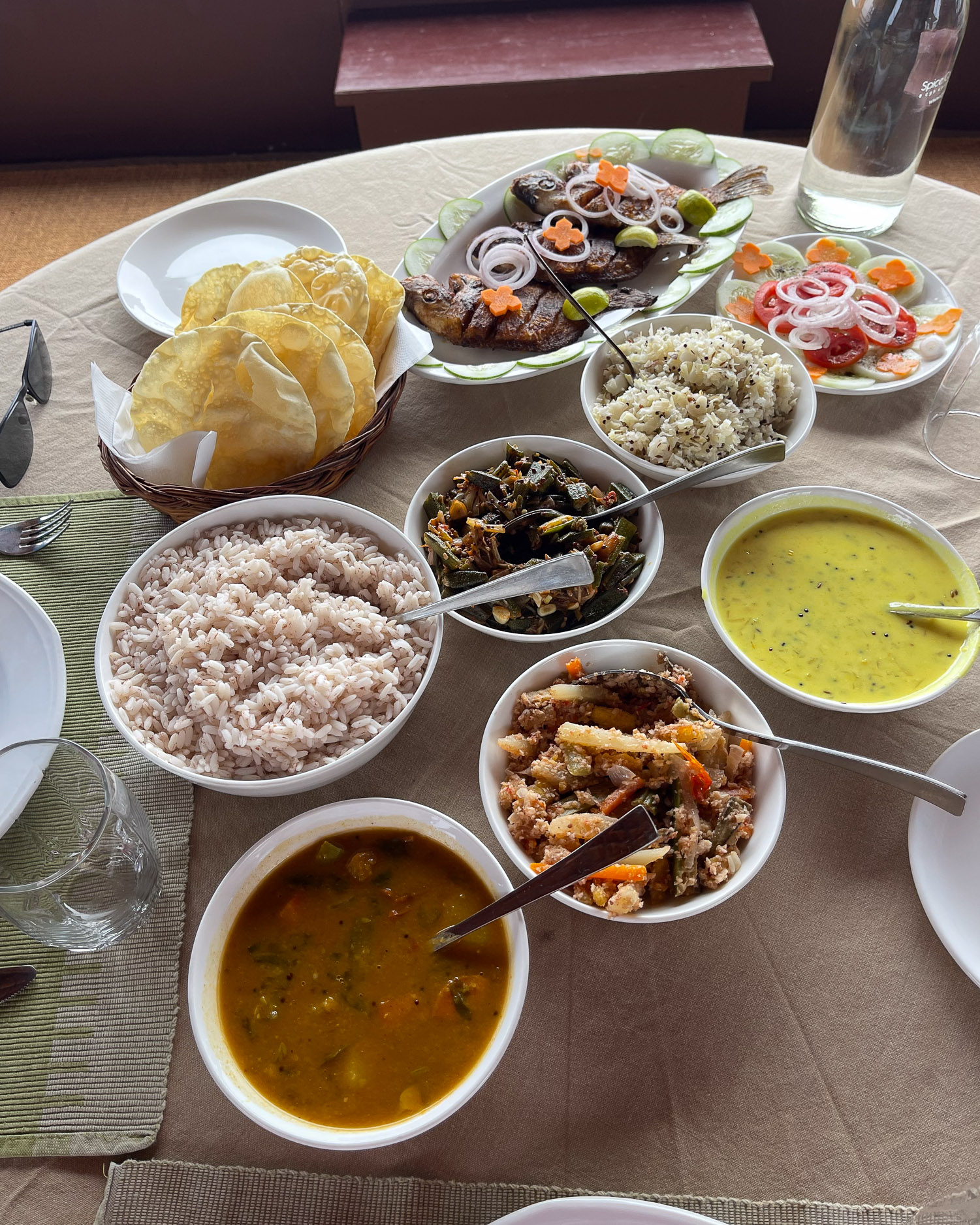 Dinner on the houseboat - Kerala Backwaters India Photo Heatheronhertravels.com