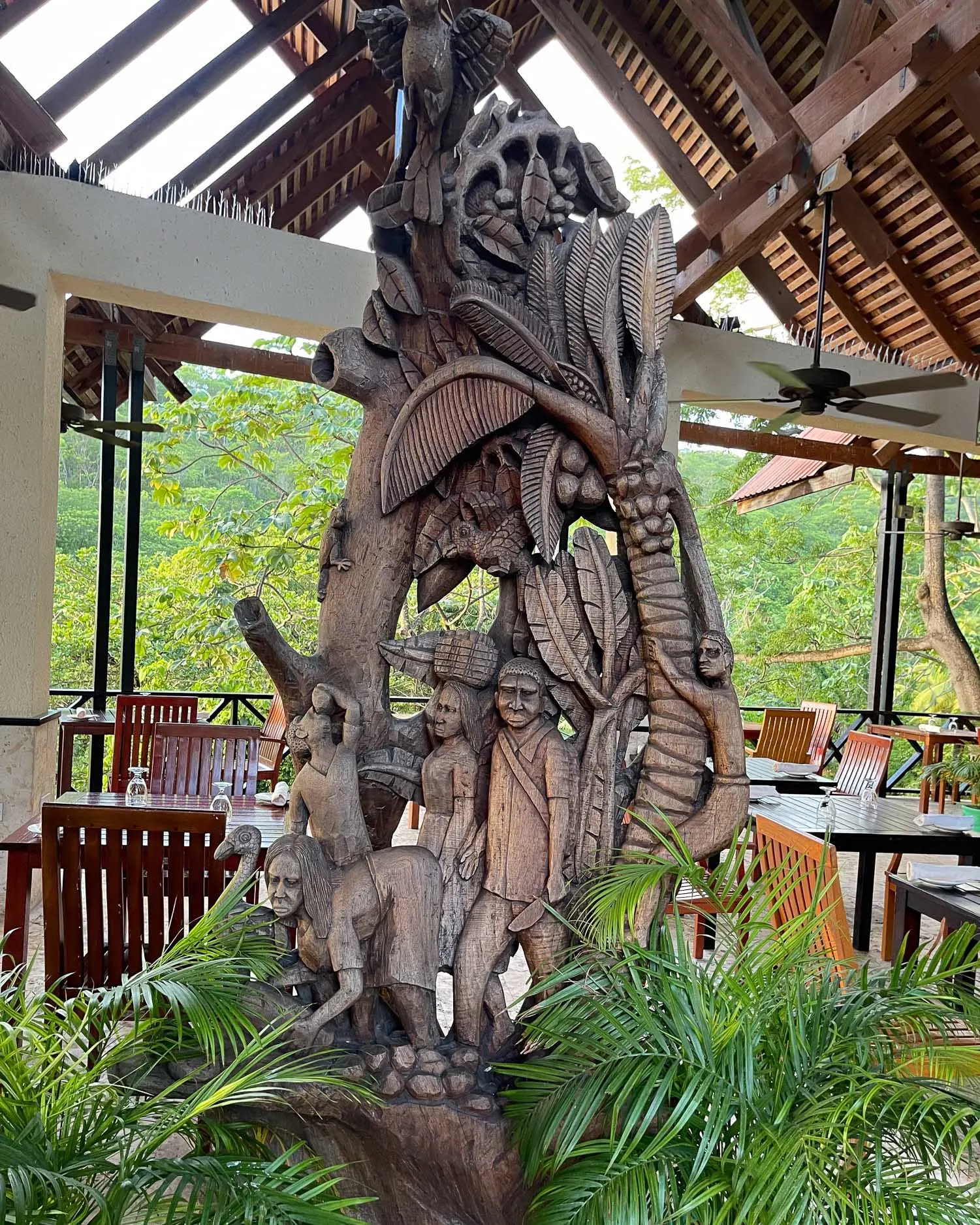 Lawrence Deligny wood carving at Anse Chastenet Saint Lucia Photo Heatheronhertravels.com