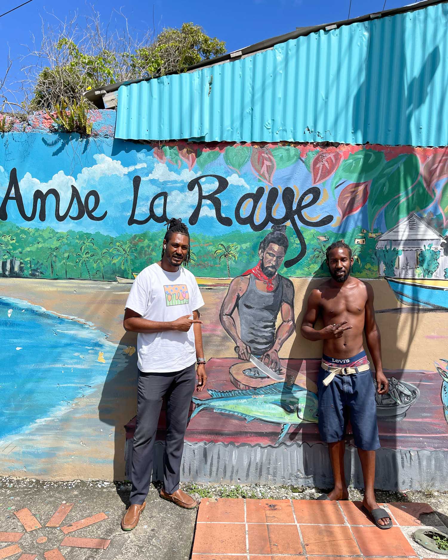 Sakey Mural in Anse la Raye Saint Lucia Photo Heatheronhertravels.com