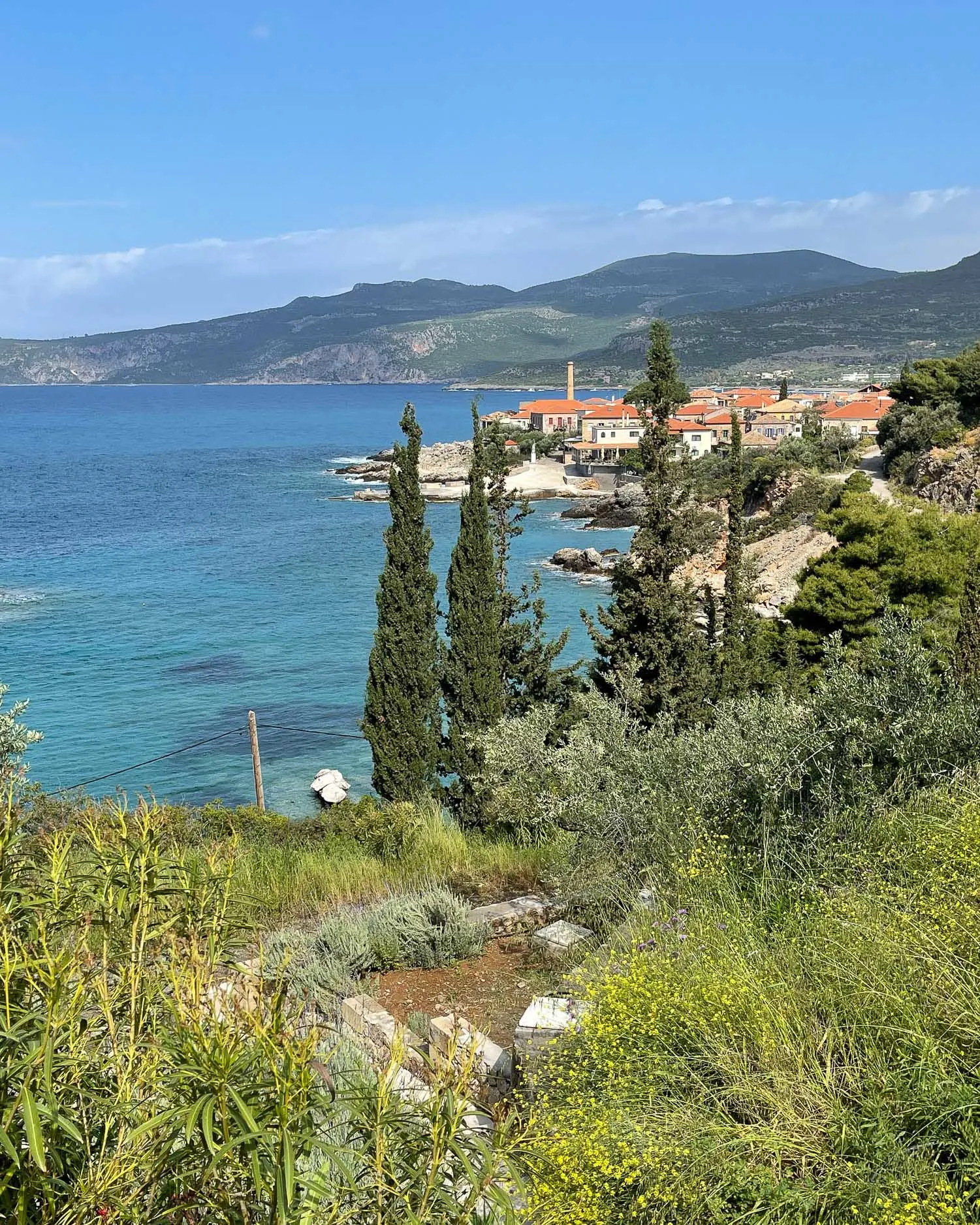 View to Kardamyli Mani Peninsula Greece Photo Heatheronhertravels.com