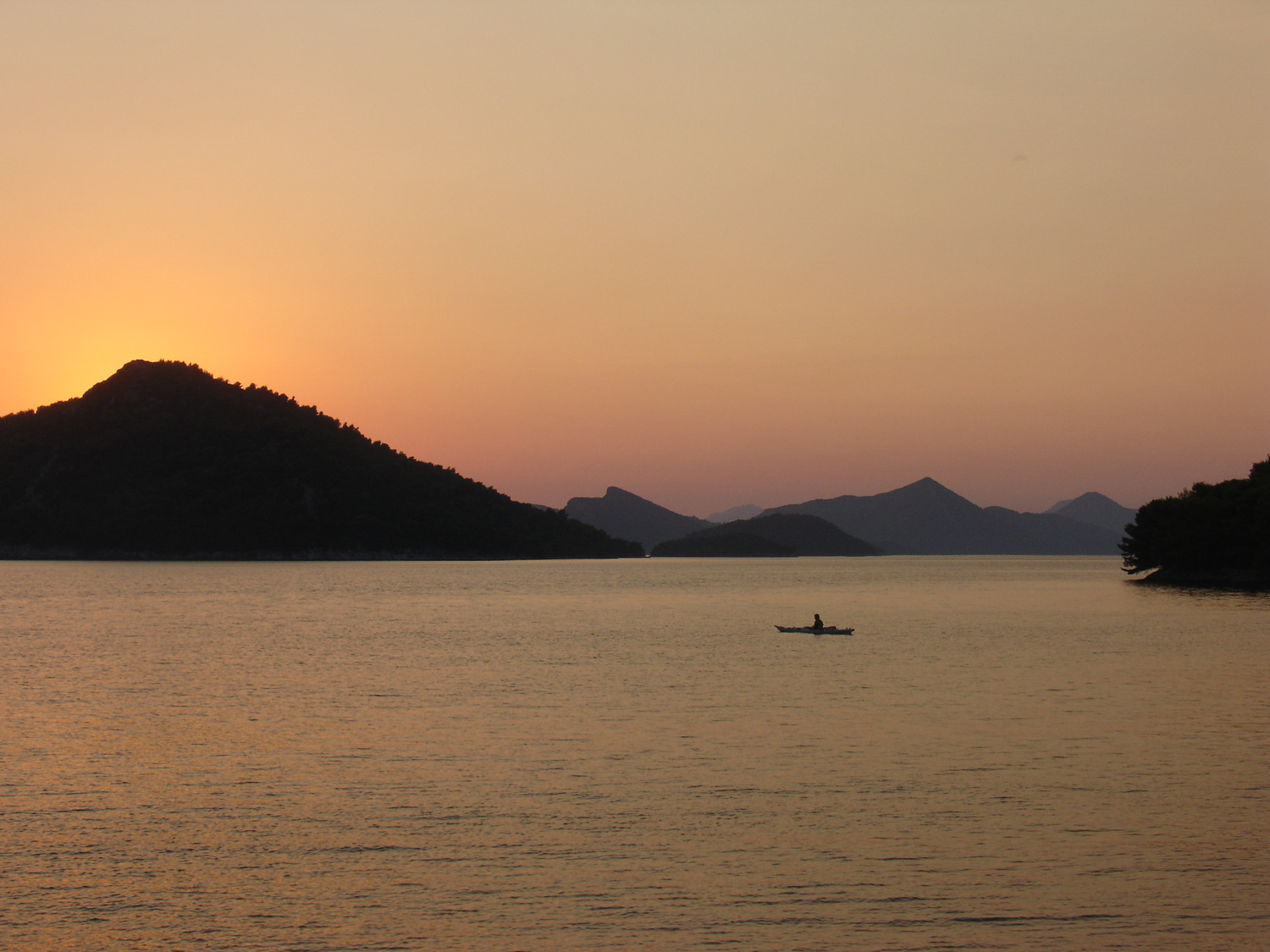 Sunset on Sipan Island in Croatia