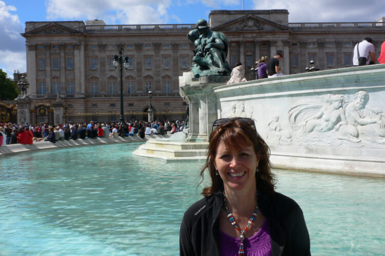 In front of Buckingham Palace