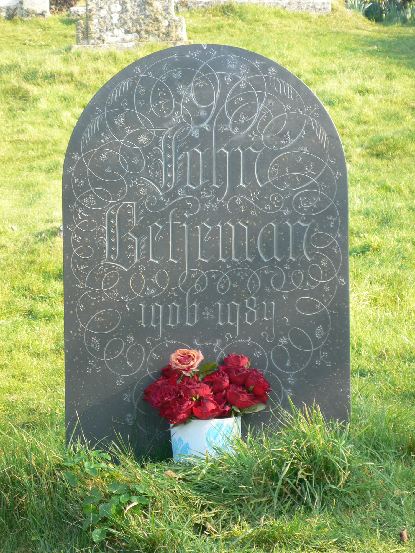 John Betjemans headstone at St Enodoc church