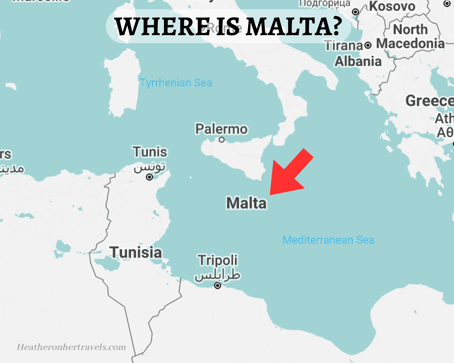 Where is Malta? Map by Heatheronhertravels.com