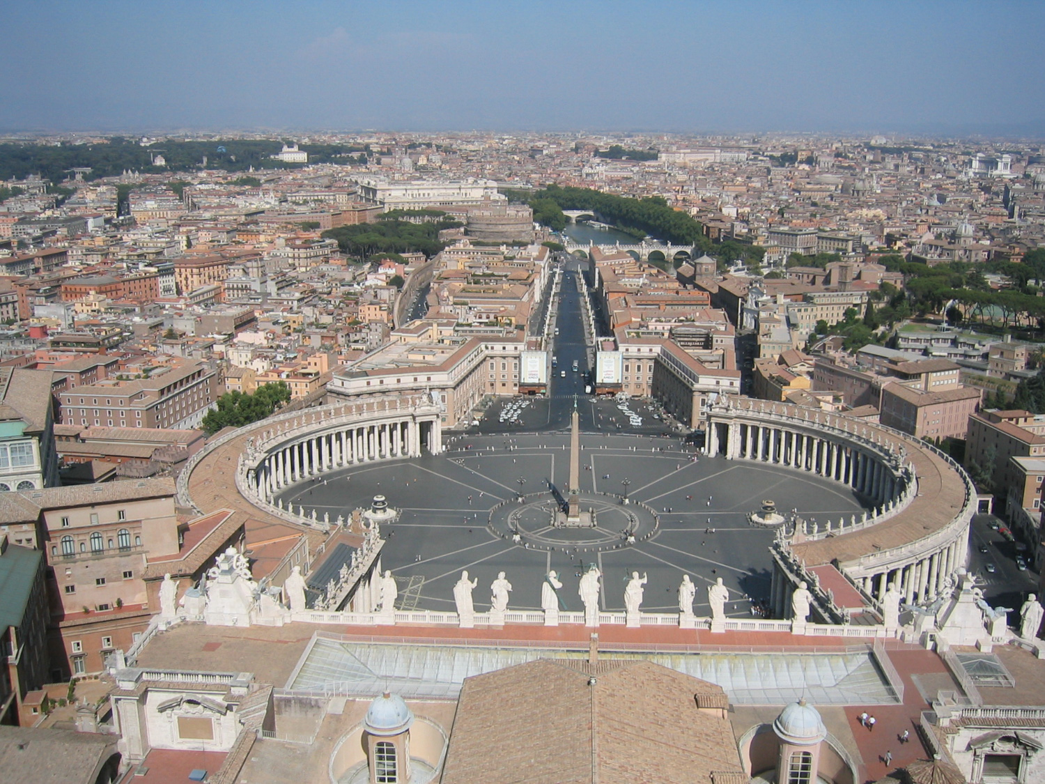 View from dome of St Peters in Rome