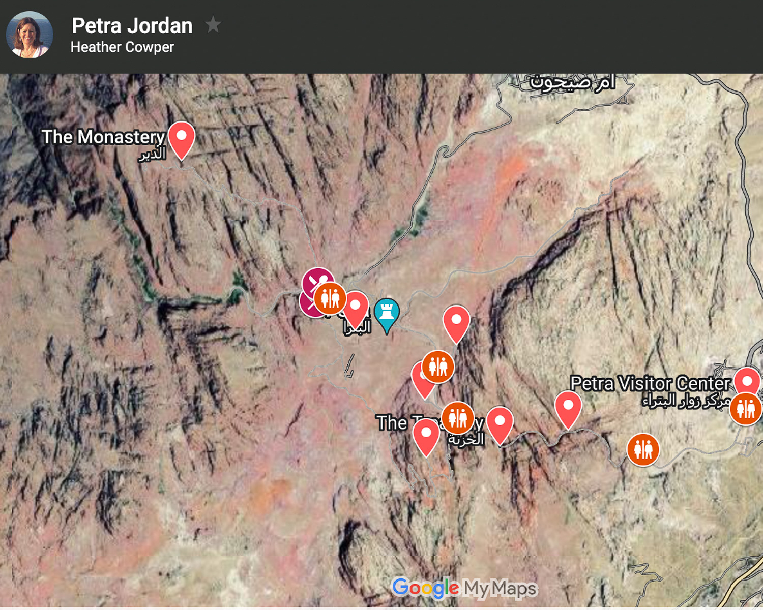 Map of Petra in Jordan Photo Heatheronhertravels.com