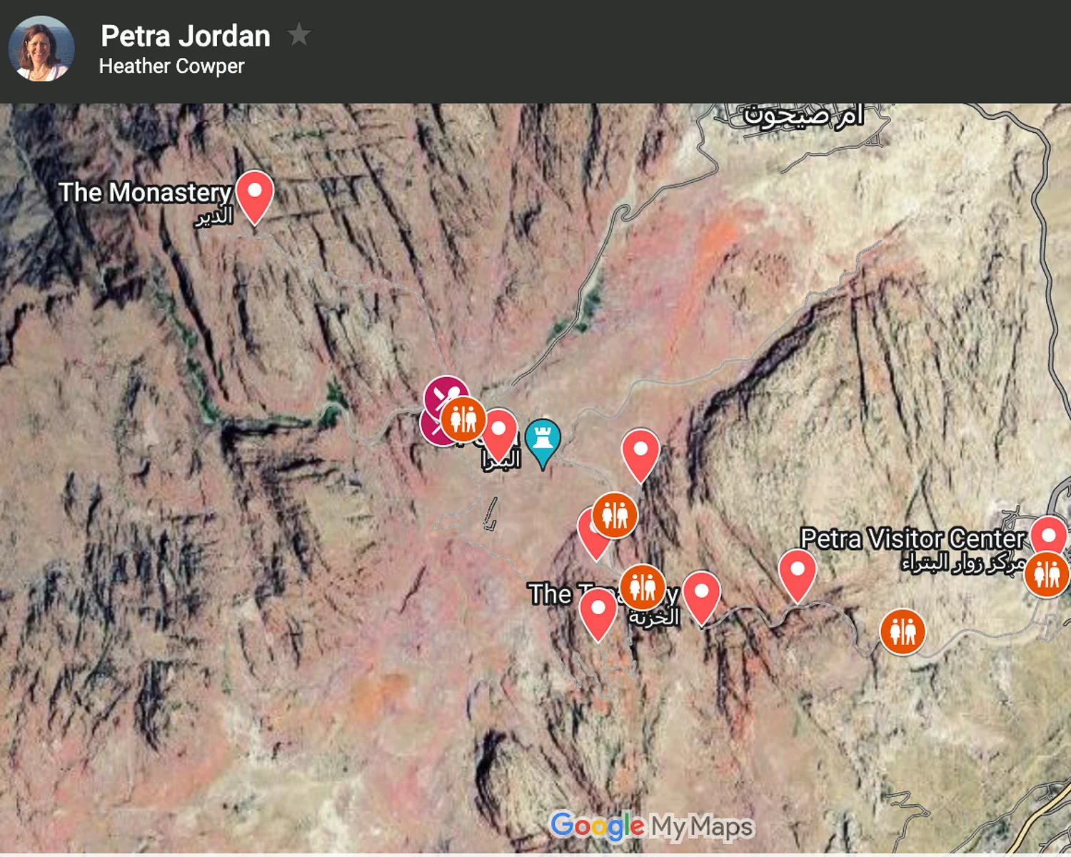 Map of Petra in Jordan Photo Heatheronhertravels.com